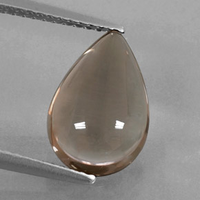 Quarzo fumé naturale marrone da 3,17 ct, taglio a pera, trasparente