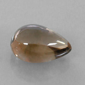 Quarzo fumé naturale marrone da 3,68 ct, taglio a pera, trasparente