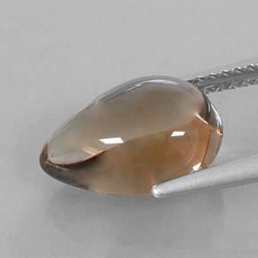 Quarzo fumé naturale marrone da 3,68 ct, taglio a pera, trasparente