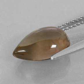 Quarzo fumé naturale marrone da 3,04 ct, taglio a pera, trasparente