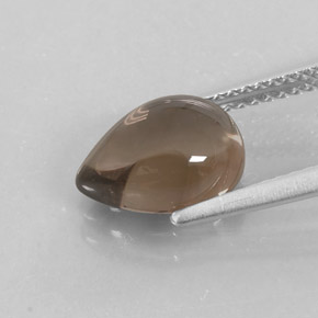 Quarzo fumé naturale marrone da 2,51 ct, taglio a pera, trasparente