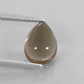 Quarzo fumé naturale marrone da 2,34 ct, taglio a pera, trasparente