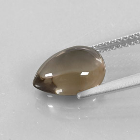 Quarzo fumé naturale marrone da 2,34 ct, taglio a pera, trasparente