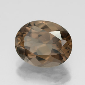 Quarzo fumé naturale marrone da 2,57 ct, taglio ovale, VVS-VS