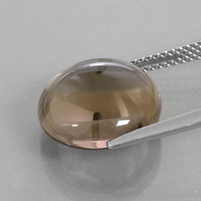 Quarzo fumé naturale marrone da 7,59 ct, taglio rotondo, trasparente