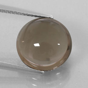 Quarzo fumé naturale marrone da 6,26 ct, taglio rotondo, trasparente