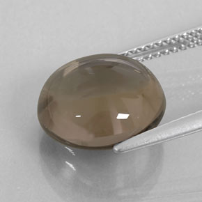 Quarzo fumé naturale marrone da 6,26 ct, taglio rotondo, trasparente