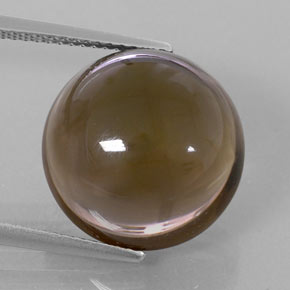 Quarzo fumé naturale marrone da 13,43 ct, taglio rotondo, trasparente