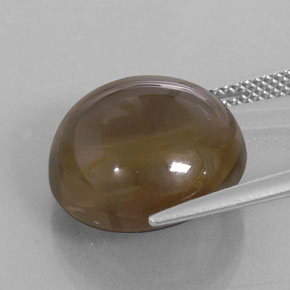 Quarzo fumé naturale marrone da 13,43 ct, taglio rotondo, trasparente