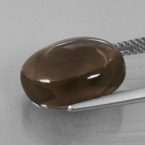 Quarzo fumé naturale marrone da 7,51 ct, taglio ovale, trasparente