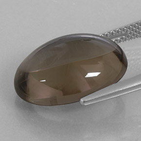 Quarzo fumé naturale marrone da 8,88 ct, taglio ovale, trasparente