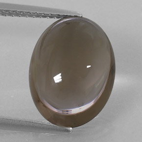 Quarzo fumé naturale marrone da 6,43 ct, taglio ovale, trasparente