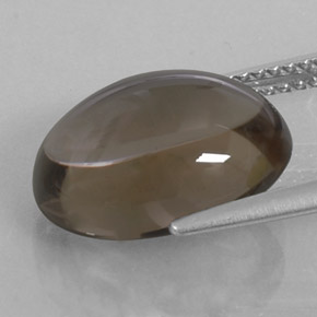 Quarzo fumé naturale marrone da 6,43 ct, taglio ovale, trasparente