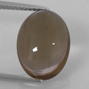 Quarzo fumé naturale marrone da 5,88 ct, taglio ovale, trasparente