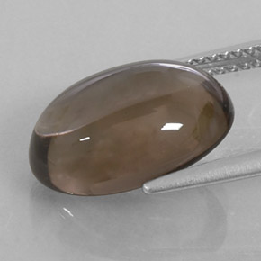 Quarzo fumé naturale marrone da 5,88 ct, taglio ovale, trasparente