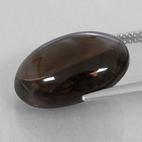 Quarzo fumé naturale marrone da 11,90 ct, taglio ovale, trasparente
