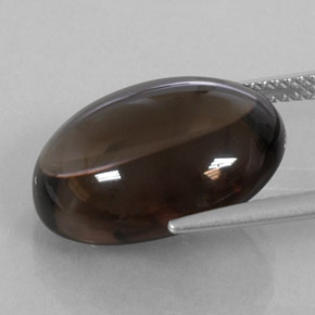 Quarzo fumé naturale marrone da 11,87 ct, taglio ovale, trasparente
