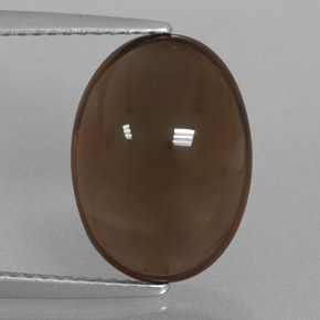 Quarzo fumé naturale marrone da 6,70 ct, taglio ovale, trasparente