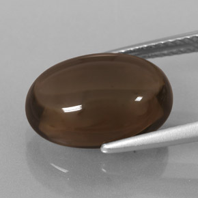 Quarzo fumé naturale marrone da 6,70 ct, taglio ovale, trasparente
