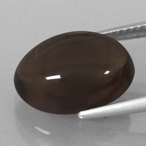 Quarzo fumé naturale marrone da 6,71 ct, taglio ovale, trasparente