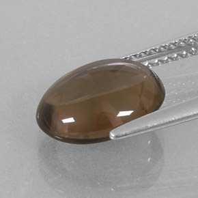 Quarzo fumé naturale marrone da 3,11 ct, taglio ovale, trasparente
