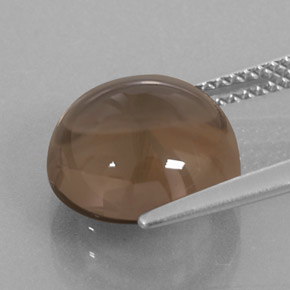 Quarzo fumé naturale marrone da 5,69 ct, taglio rotondo, trasparente