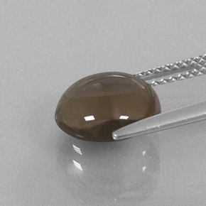 Quarzo fumé naturale marrone da 3,48 ct, taglio rotondo, trasparente