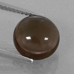 Quarzo fumé naturale marrone da 3,38 ct, taglio rotondo, trasparente