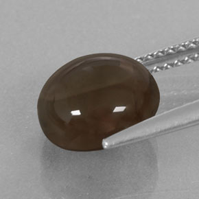 Quarzo fumé naturale marrone da 3,38 ct, taglio rotondo, trasparente
