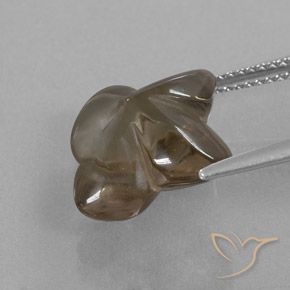Quarzo fumé Marrone medio naturale da 7.84 ct, Taglio a fiore, Trasparente/Traslucido