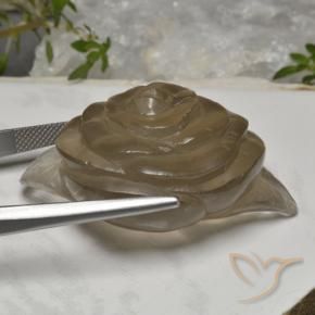 Quarzo fumé Marrone Molto Chiaro naturale da 97.93 ct, Taglio a fiore, Trasparente