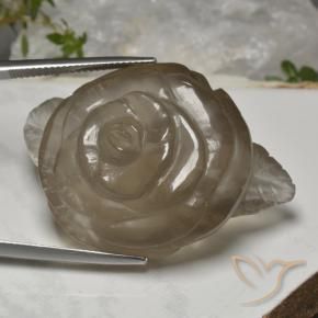Quarzo fumé Marrone Molto Chiaro naturale da 97.93 ct, Taglio a fiore, Trasparente