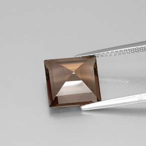 Quarzo fumé naturale marrone da 3,84 ct, quadrato, VVS-VS