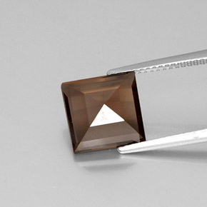 Quarzo fumé naturale marrone da 4,03 ct, quadrato, VVS-VS