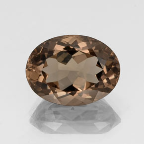 Quarzo fumé naturale marrone da 9,66 ct, taglio ovale, VVS-VS