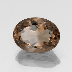 Quarzo fumé naturale marrone da 9,66 ct, taglio ovale, VVS-VS
