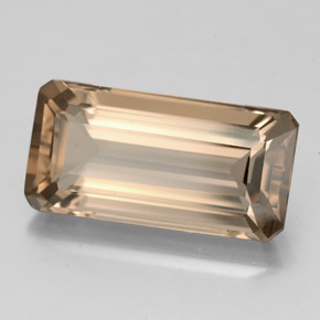 Quarzo fumé naturale marrone da 6,26 ct, taglio smeraldo, VS