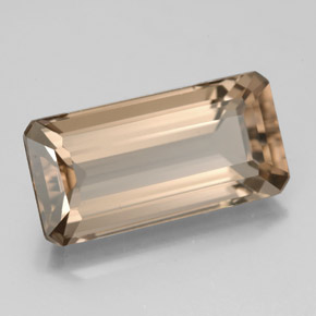 Quarzo fumé naturale marrone da 6,26 ct, taglio smeraldo, VS