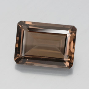 Quarzo fumé naturale marrone da 11,42 ct, taglio smeraldo, VVS-VS