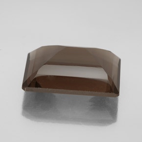 Quarzo fumé naturale marrone da 13,80 ct, taglio smeraldo, VVS-VS