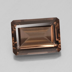 Quarzo fumé naturale marrone da 14,65 ct, taglio smeraldo, VS