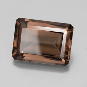 Quarzo fumé naturale marrone da 14,65 ct, taglio smeraldo, VS