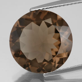 Quarzo fumé naturale marrone da 7,25 ct, taglio rotondo, VS