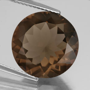 Quarzo fumé naturale marrone da 7,25 ct, taglio rotondo, VS