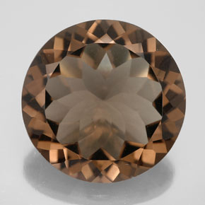 Quarzo fumé naturale marrone da 21,68 ct, taglio rotondo, VS