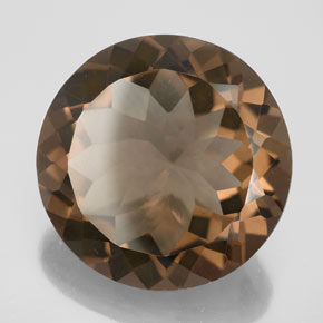 Quarzo fumé naturale marrone da 21,68 ct, taglio rotondo, VS