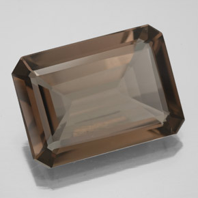 Quarzo fumé naturale marrone da 10,70 ct, taglio smeraldo, VS