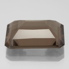 Quarzo fumé naturale marrone da 10,70 ct, taglio smeraldo, VS