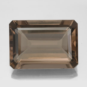 Quarzo fumé naturale marrone da 13,62 ct, taglio smeraldo, VS