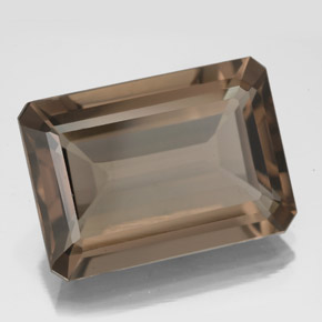 Quarzo fumé naturale marrone da 13,62 ct, taglio smeraldo, VS